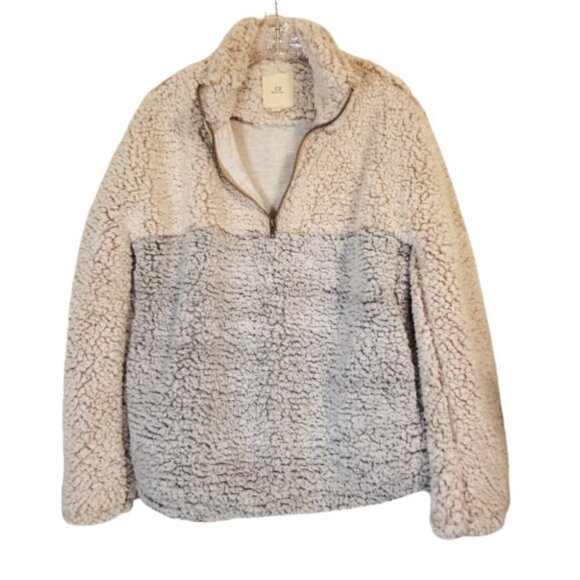 Thread & Supply Teddy Sherpa Fleece Quarter Zip Pullover Size S - Picture 2 of 11